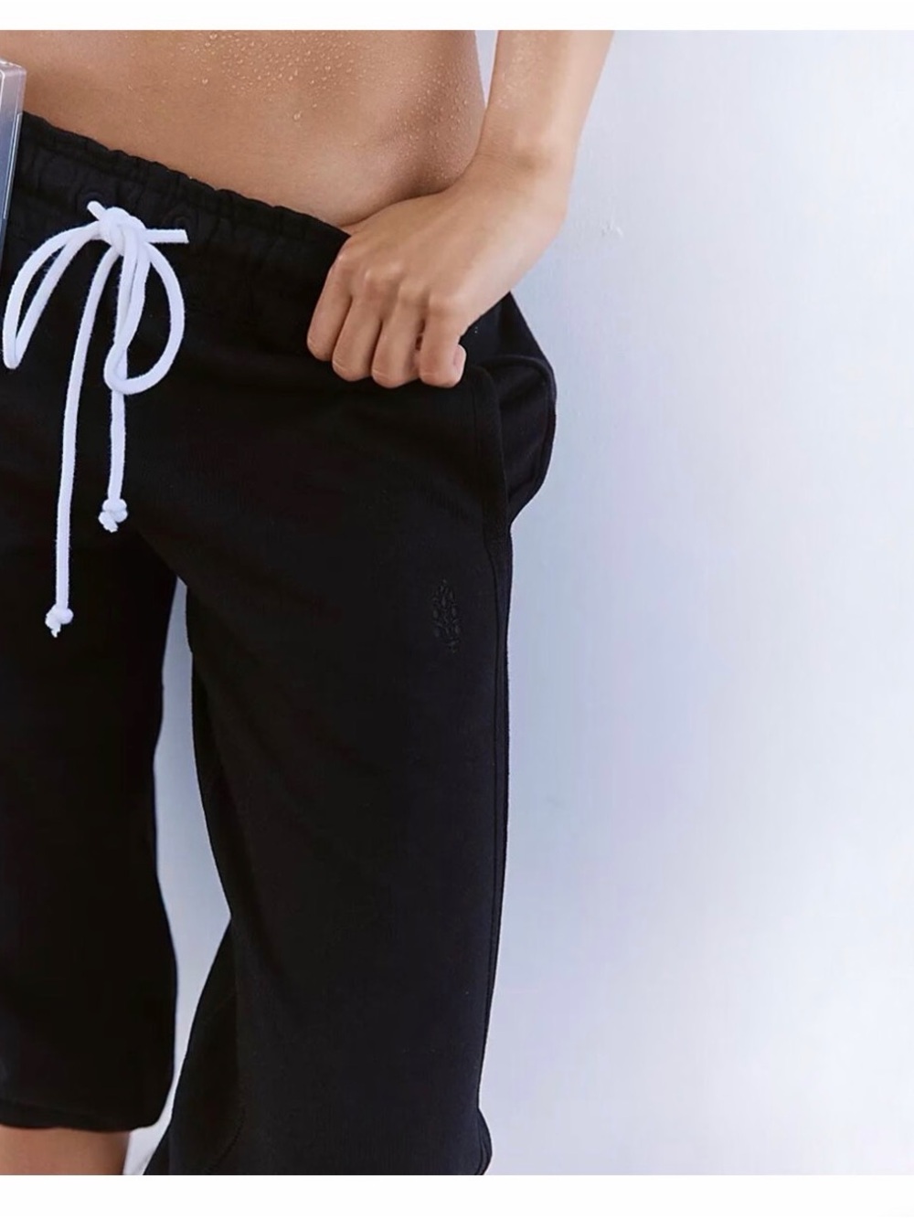 FP Movement by Free People Black Cropped Drawstring Track Pants